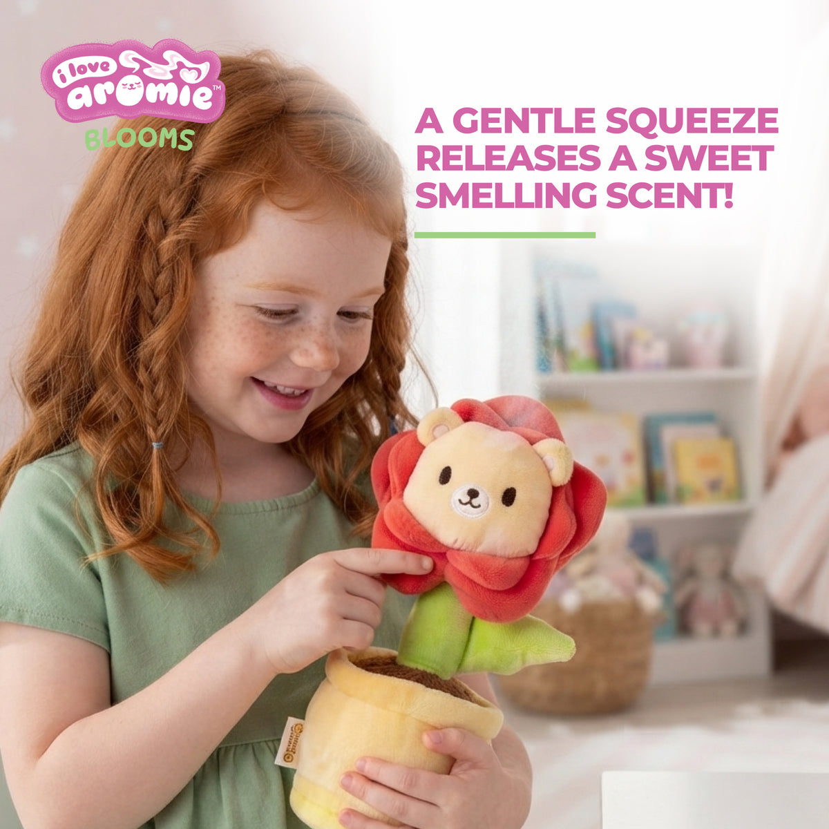 I love Aromie Blooms Potted Flower Stuffed Animal, Plush Toy with Visible Mist & Refillable Scent Pods