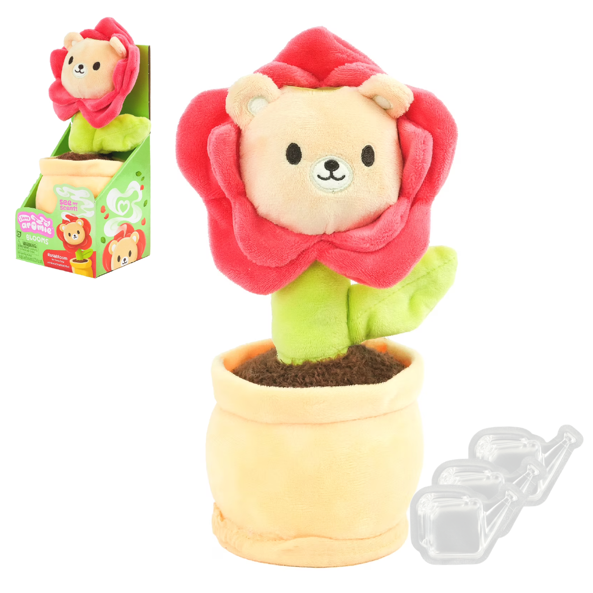 I love Aromie Blooms Potted Flower Stuffed Animal, Plush Toy with Visible Mist & Refillable Scent Pods