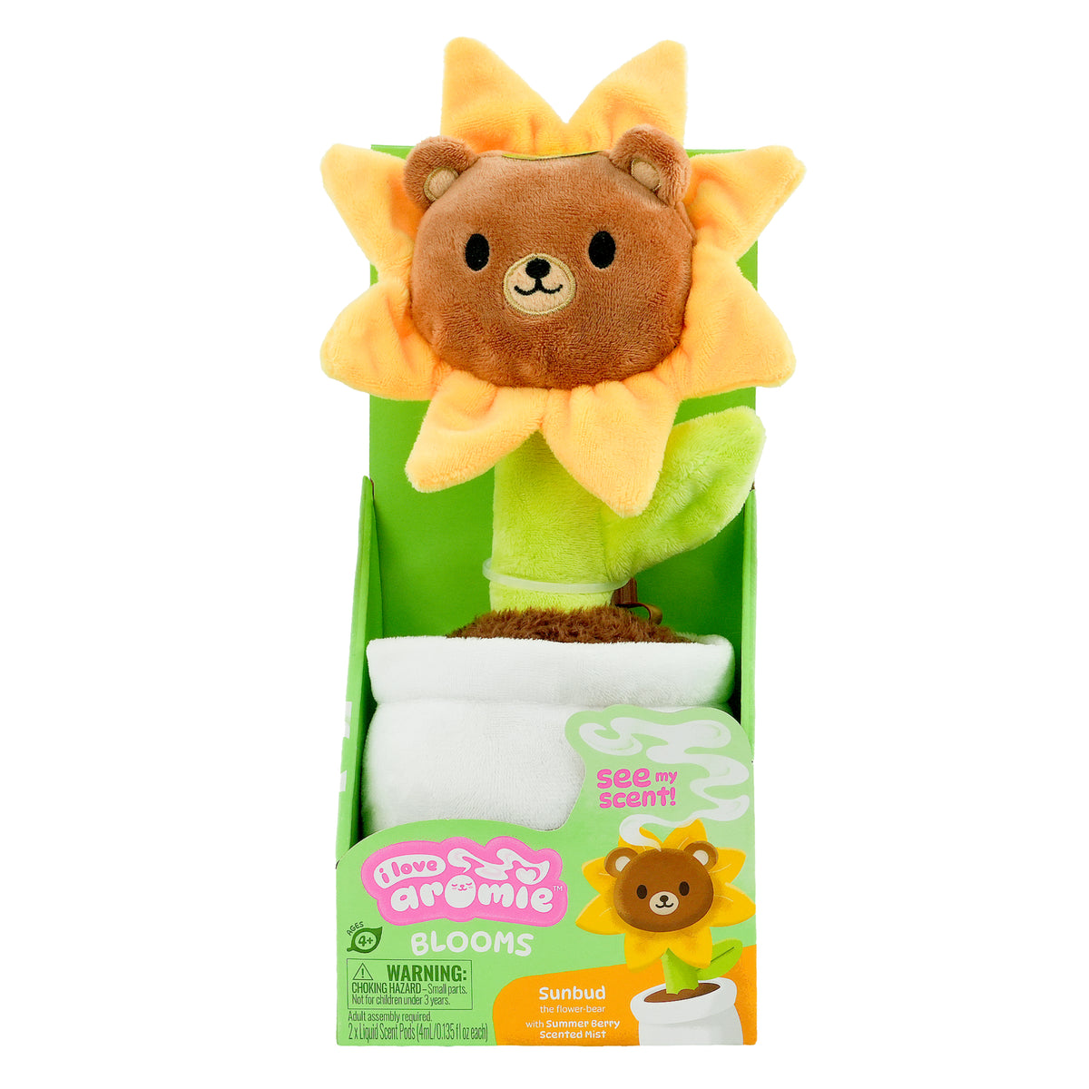 I love Aromie Blooms Potted Flower Stuffed Animal, Plush Toy with Visible Mist & Refillable Scent Pods