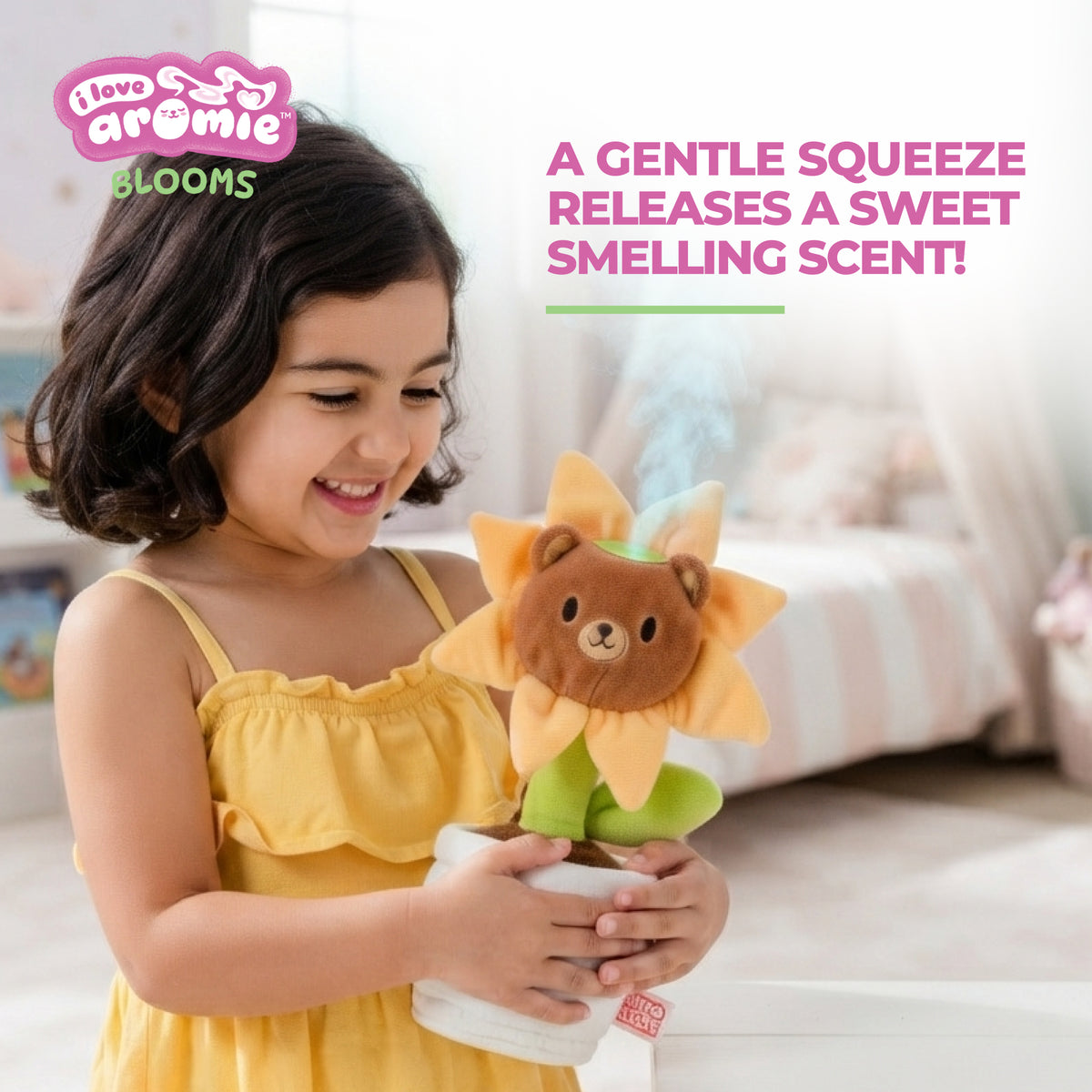 I love Aromie Blooms Potted Flower Stuffed Animal, Plush Toy with Visible Mist & Refillable Scent Pods