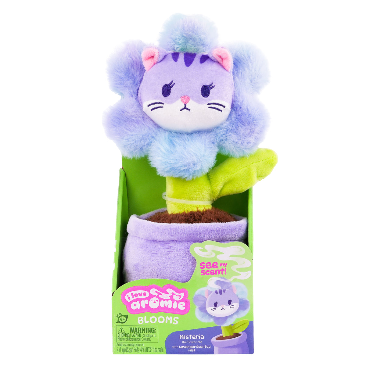 I love Aromie Blooms Potted Flower Stuffed Animal, Plush Toy with Visible Mist & Refillable Scent Pods