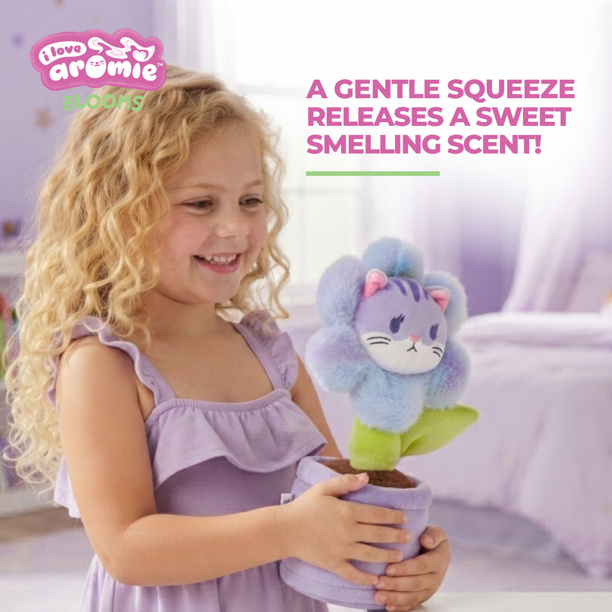 I love Aromie Blooms Potted Flower Stuffed Animal, Plush Toy with Visible Mist & Refillable Scent Pods