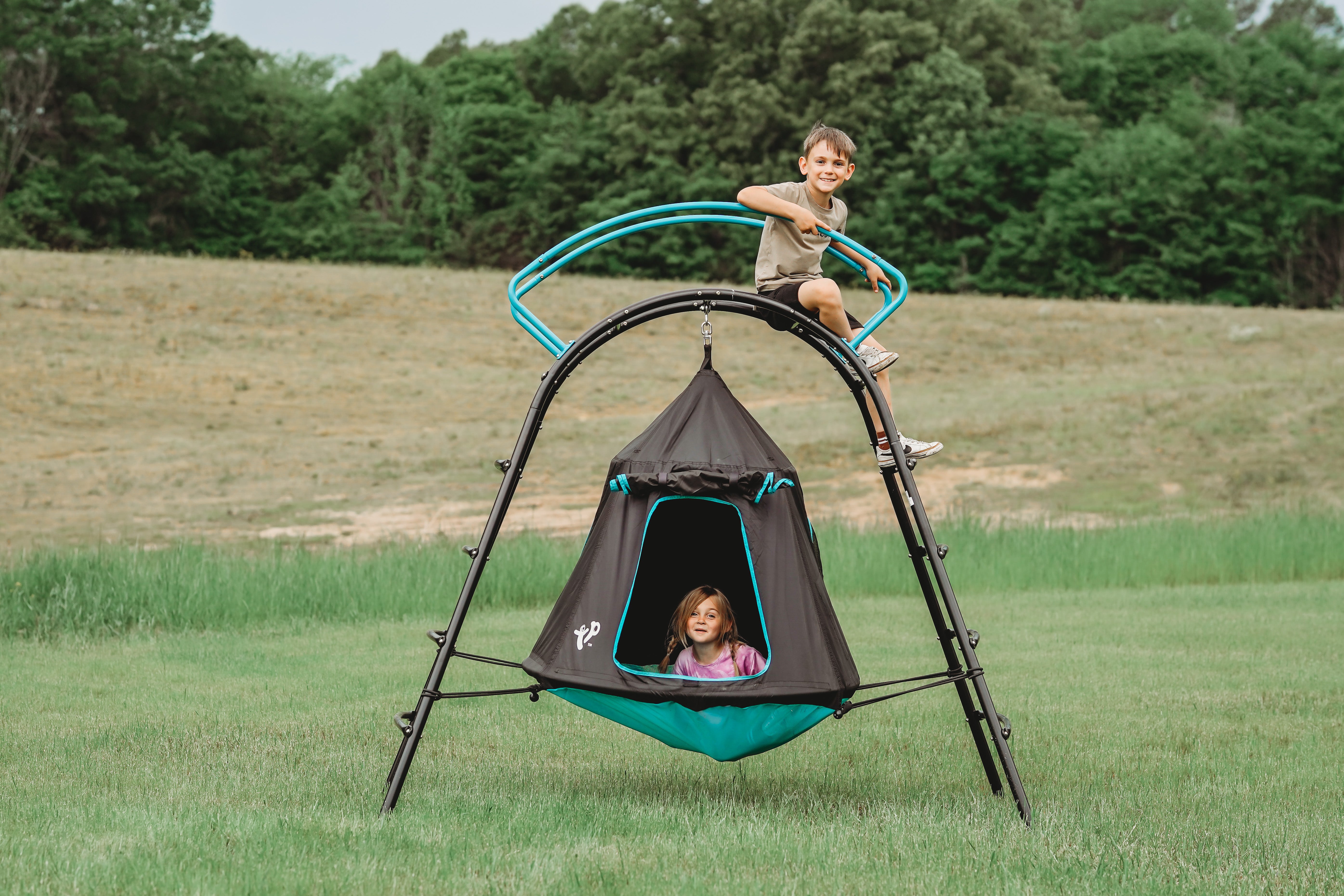 TP Toys Backyard UFO Climber with Hanging Play Den