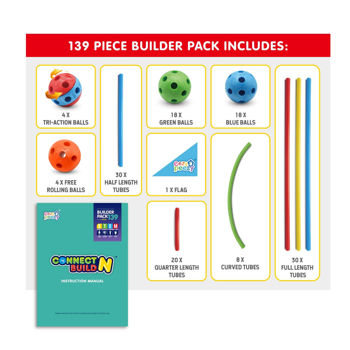 Eezy Peezy Connect N Build - 139 Piece Set - NSG Products