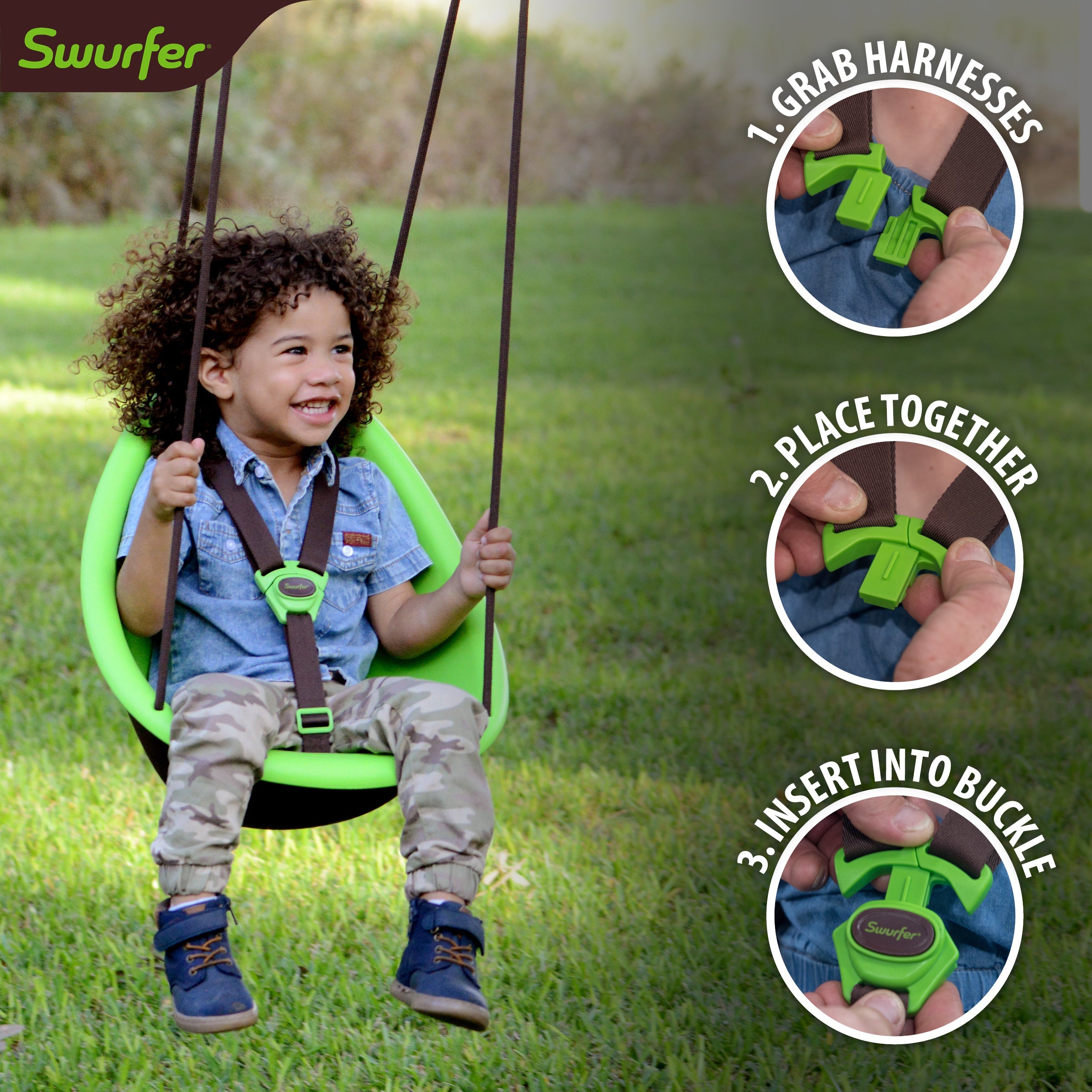Kiwi — Your Child’s First Swing, Safe for Ages 9mo+