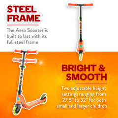 Aero 2-Wheel Kick Scooter with Light Up LED Wheels