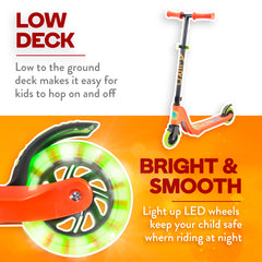 Aero 2-Wheel Kick Scooter with Light Up LED Wheels