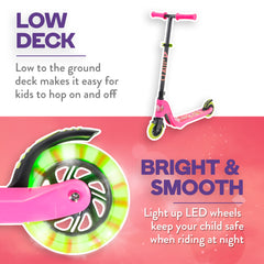 Aero 2-Wheel Kick Scooter with Light Up LED Wheels