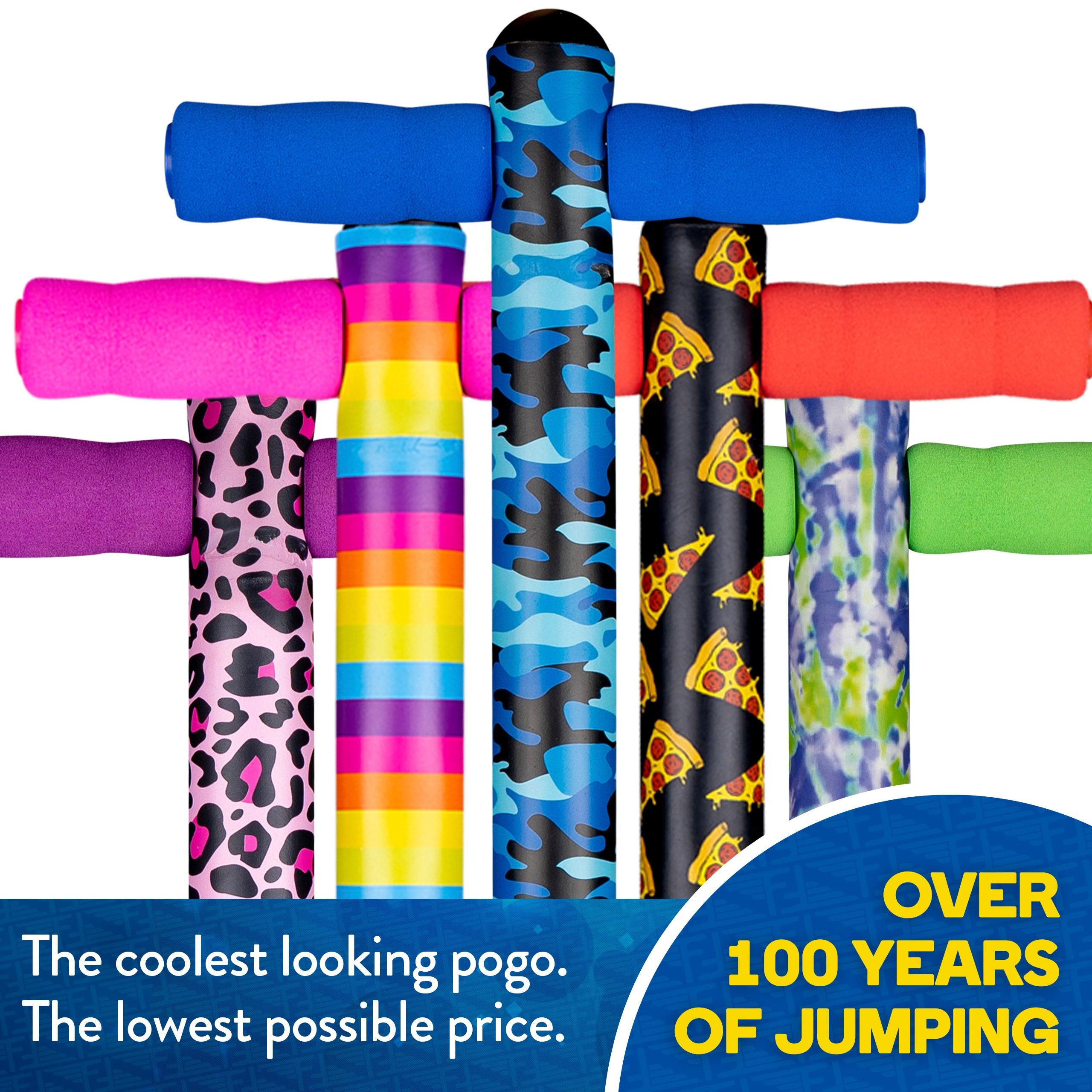 Flybar Foam Jolt Pogo Stick for Kids Ages 6+, 4 to 8 Pounds, Perfect for Beginners (Blue Camo) - Flybar1