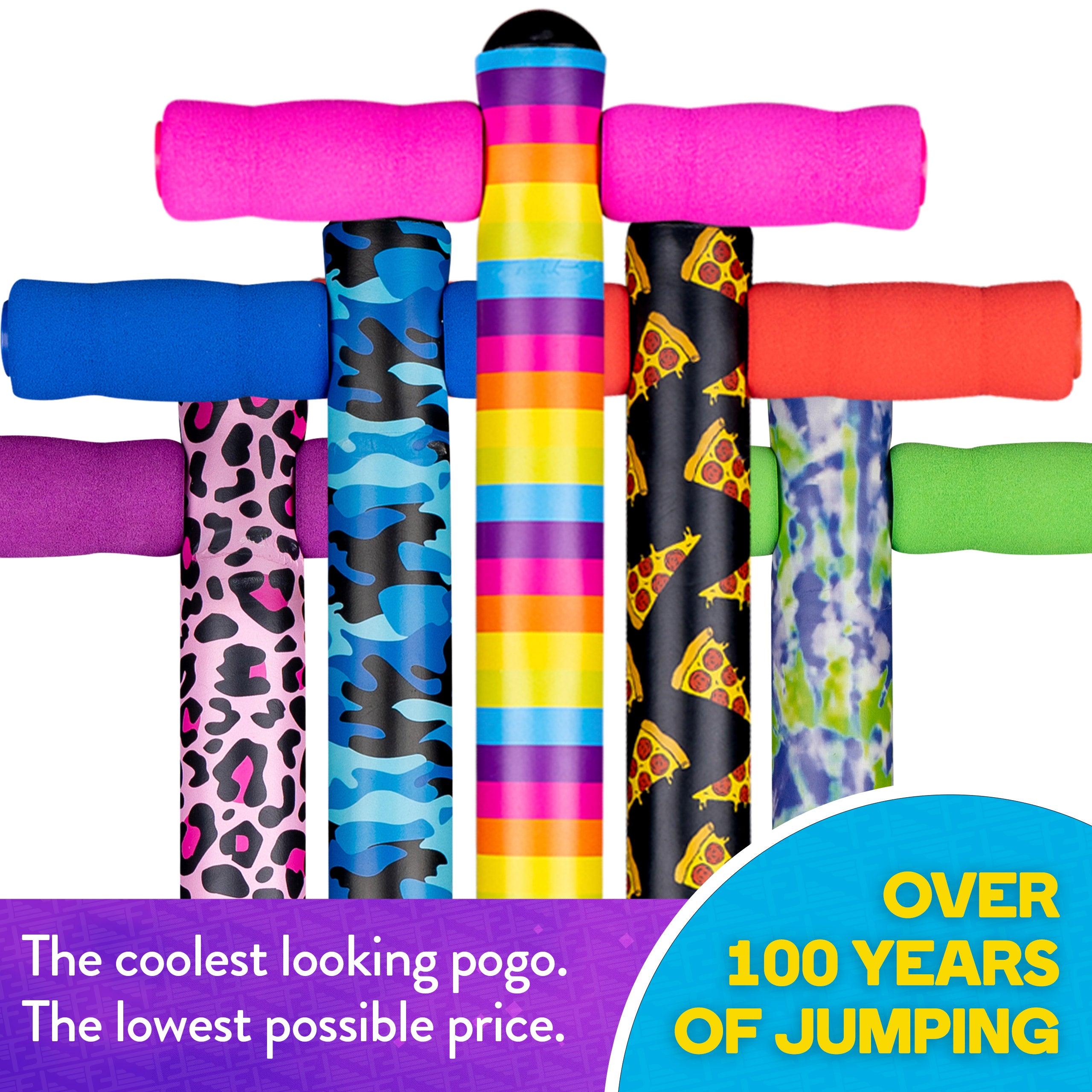 Flybar Foam Jolt Pogo Stick for Kids Ages 6+, 4 to 8 Pounds, Perfect for Beginners (Blue Camo) - Flybar1