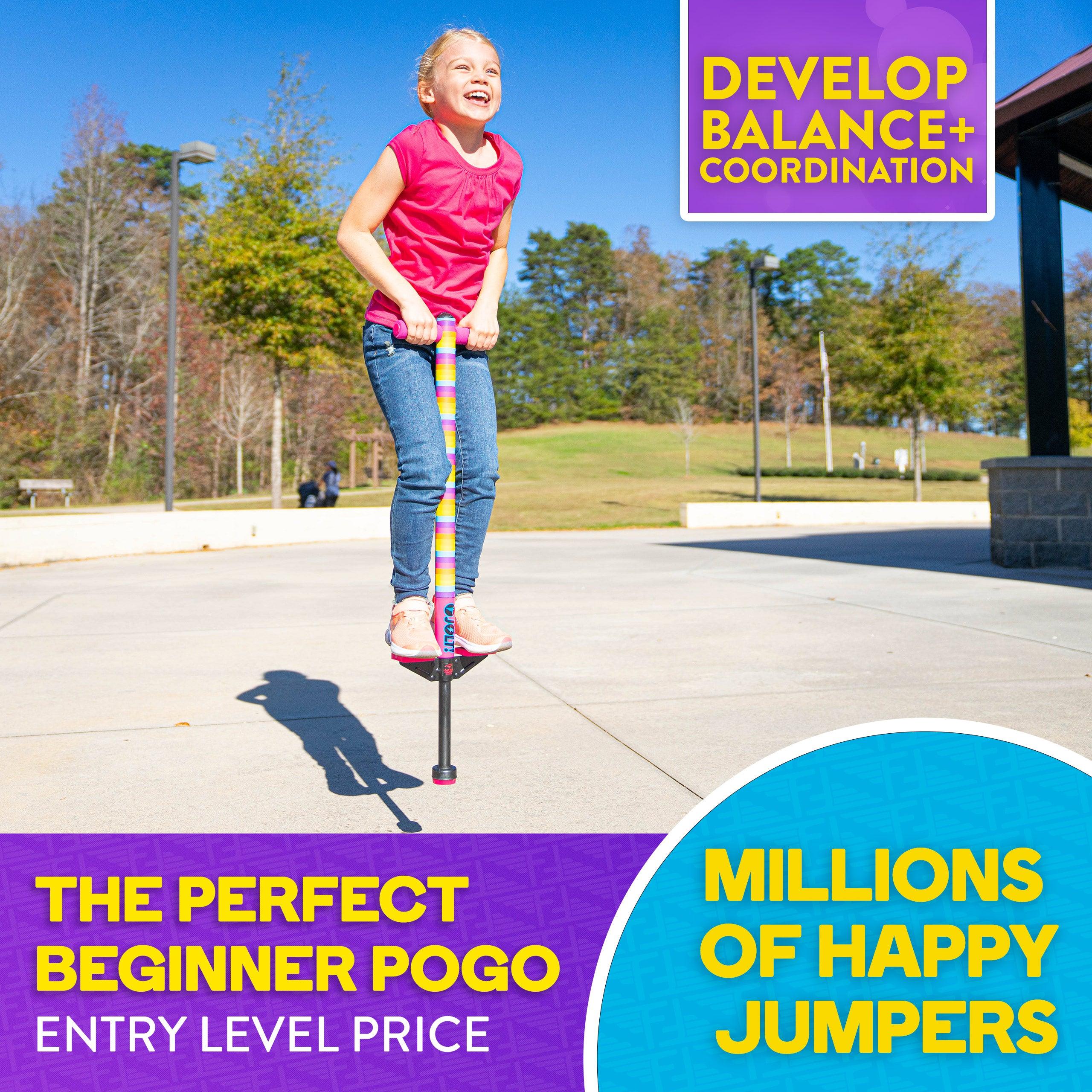 Flybar Foam Jolt Pogo Stick for Kids Ages 6+, 4 to 8 Pounds, Perfect for Beginners (Blue Camo) - Flybar1