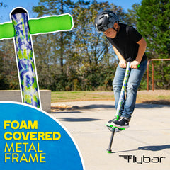 Flybar Foam Jolt Pogo Stick for Kids Ages 6+, 4 to 8 Pounds, Perfect for Beginners (Blue Camo) - Flybar1