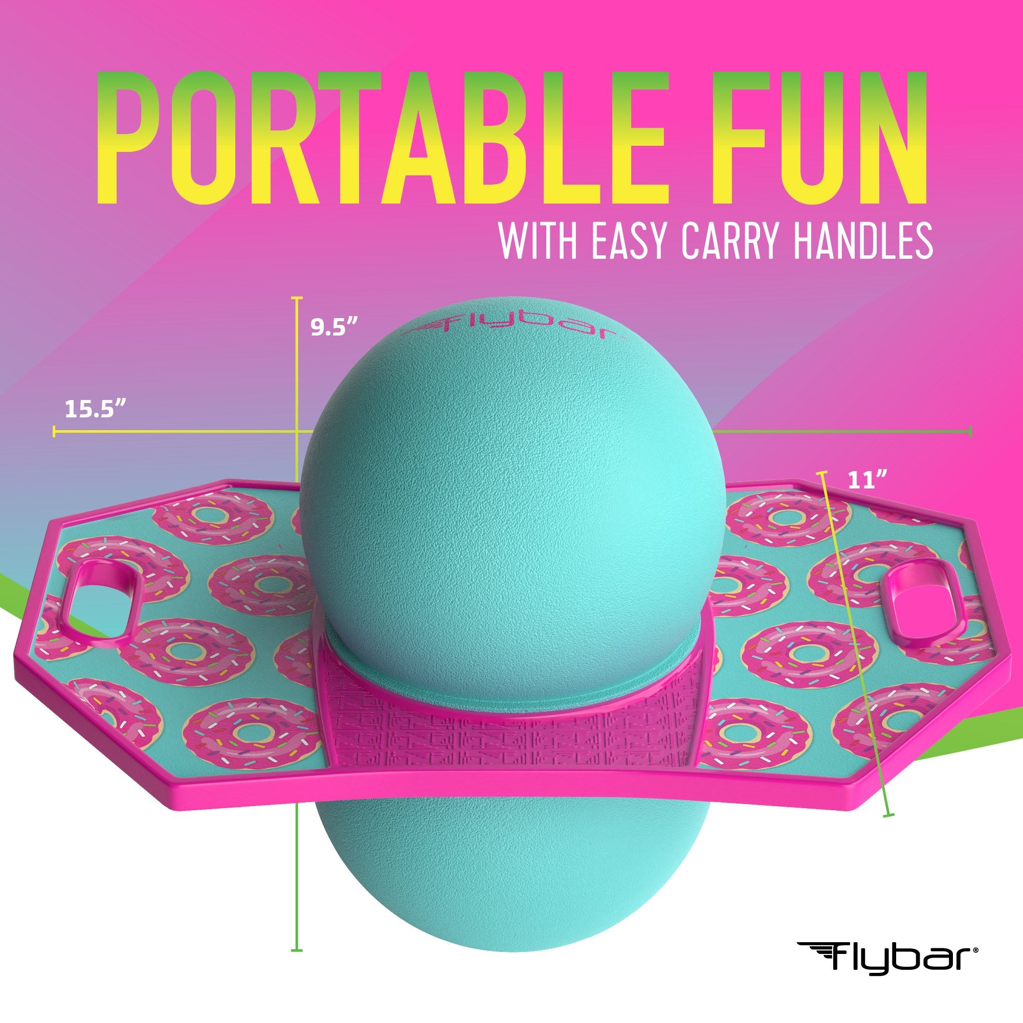 Flybar Pogo Trick Ball for Kids – Balance Bounce Board with Anti-Slip Deck – Pump Included - Indoor & Outdoor Toys for Boys and Girls Fun Way to Reduce Screen Time Supports up to 160 lbs – Ages 6+