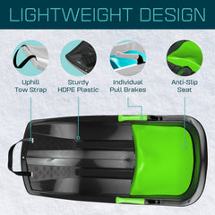 Gizmo Riders Tron Bobsled for Kids, Ages 3+, Max 120lbs