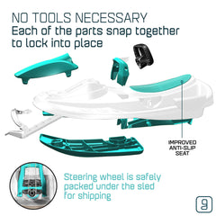 Gizmo Riders Nimbus 2-Person Go Kart Style Racing Bobsled, Ages 3+