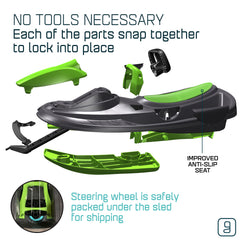 Gizmo Riders Nimbus 2-Person Go Kart Style Racing Bobsled, Ages 3+