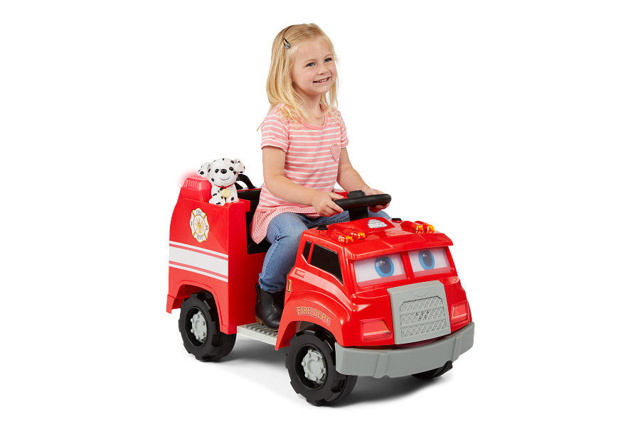 6V KT Interactive Fire Truck Red