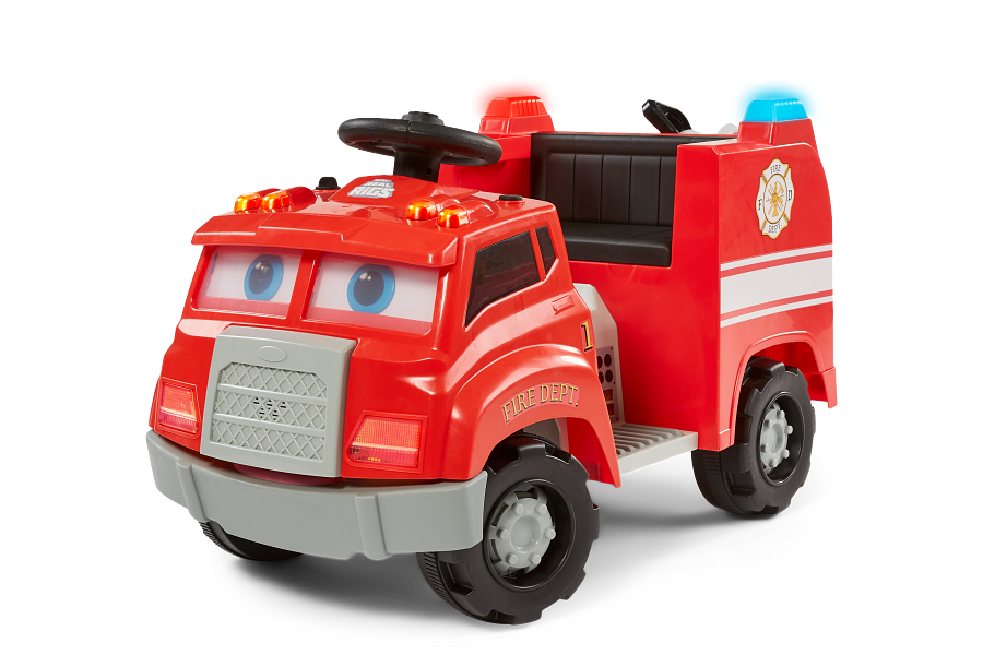 6V KT Interactive Fire Truck Red