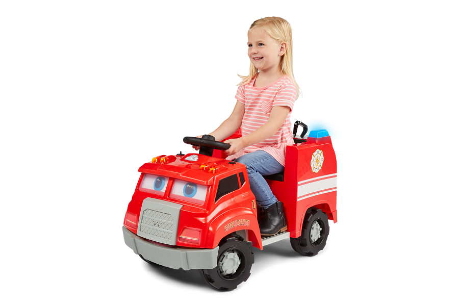 6V KT Interactive Fire Truck Red
