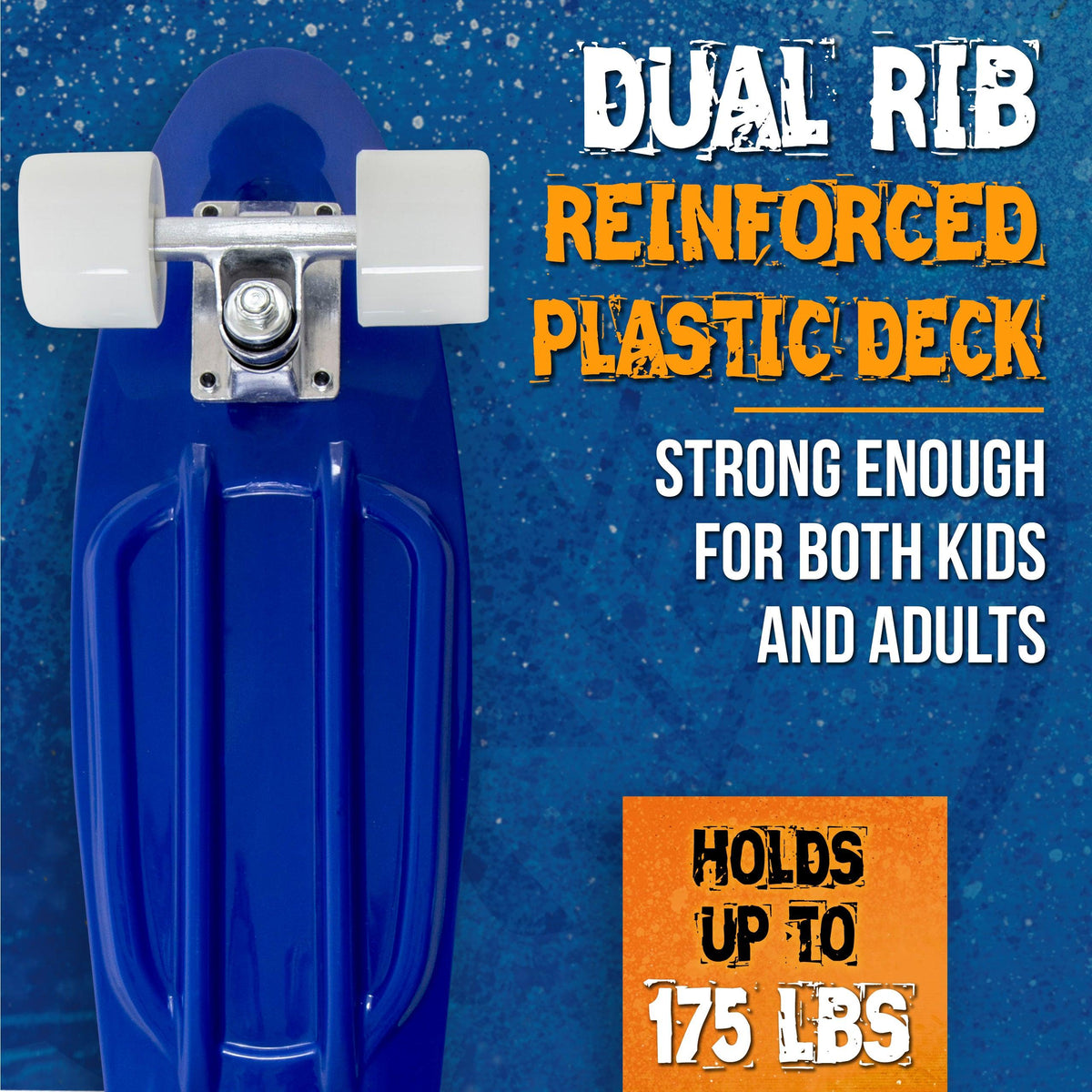 Flybar 22 Inch Complete Plastic Cruiser Skateboard Custom Non-Slip Deck Multiple Colors (NERF Blue) - Flybar1