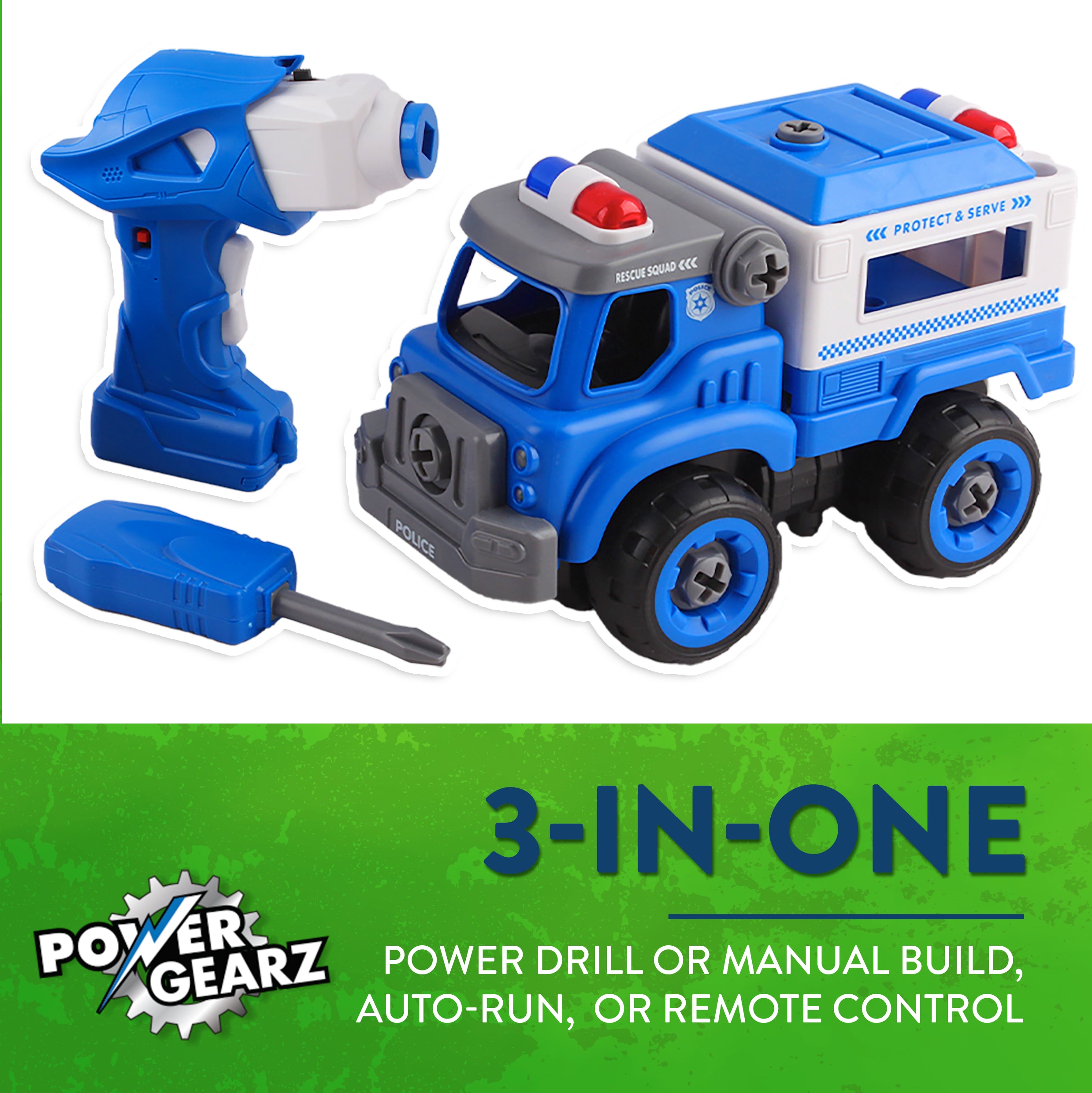 Power Gearz DIY Build and Drive Remote Control Take Apart Car – Kids Ages 3+