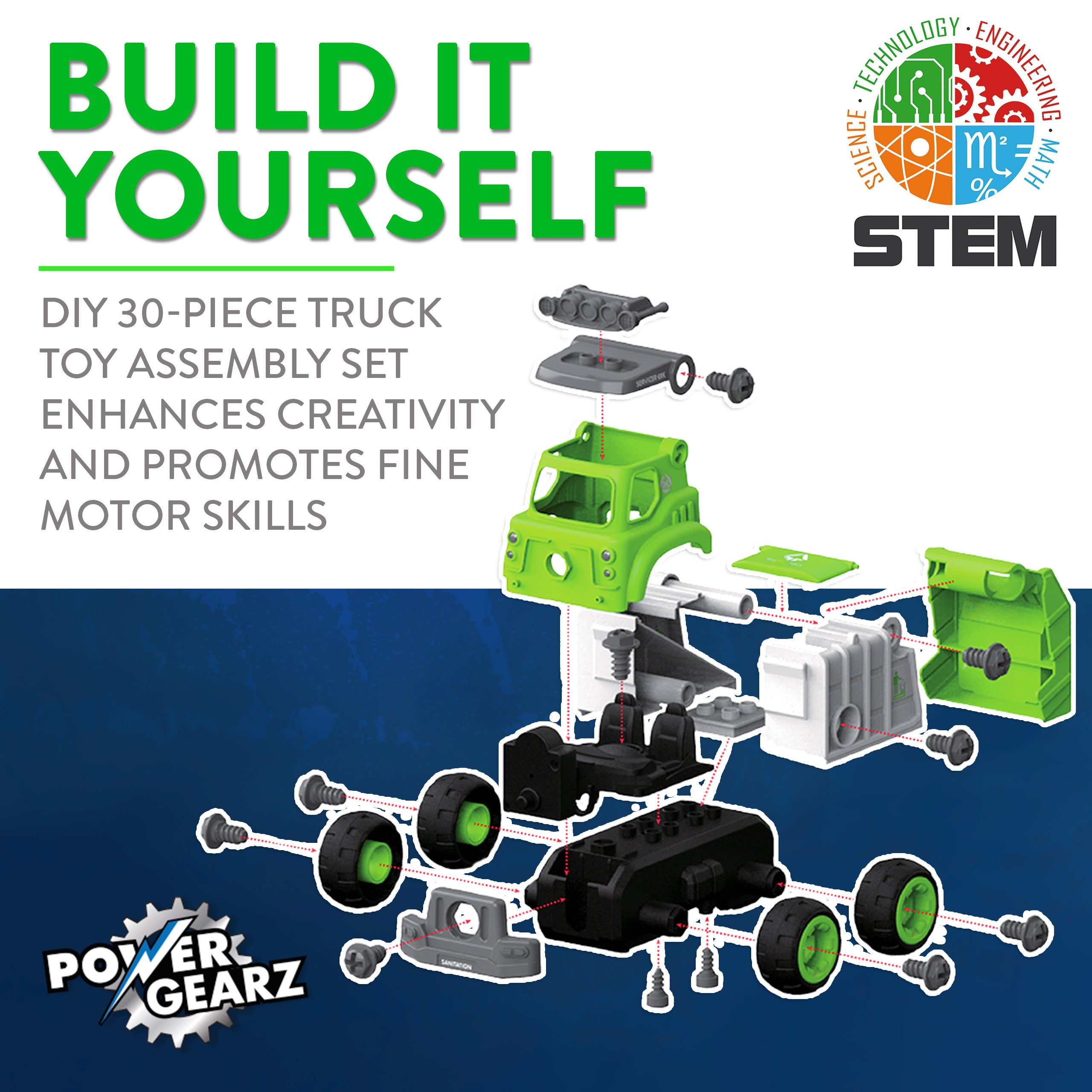 Power Gearz DIY Build and Drive Remote Control Take Apart Car – Kids Ages 3+