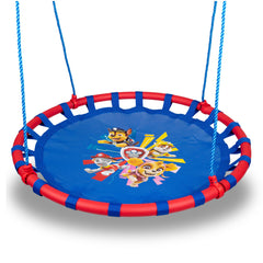 Paw Patrol 40" Orbit Mesh-Padded Saucer Tree Swing, Holds 4 Kids Up to 500lbs, Ages 3+