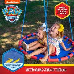 Paw Patrol 40" Orbit Mesh-Padded Saucer Tree Swing, Holds 4 Kids Up to 500lbs, Ages 3+