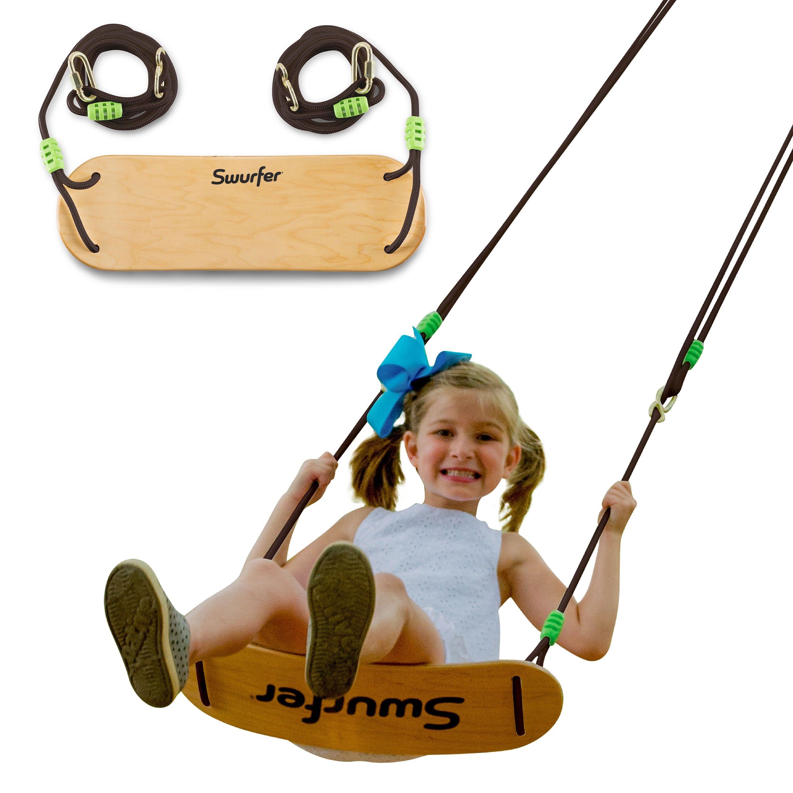Swurfer Sway — Premium Coated Maple Wood Tree Swing for Kids – Flybar