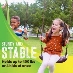 Triple Steel 3-in-1 Swing Set with Slide, Playset for Kids 3+, Holds 4 kids at once