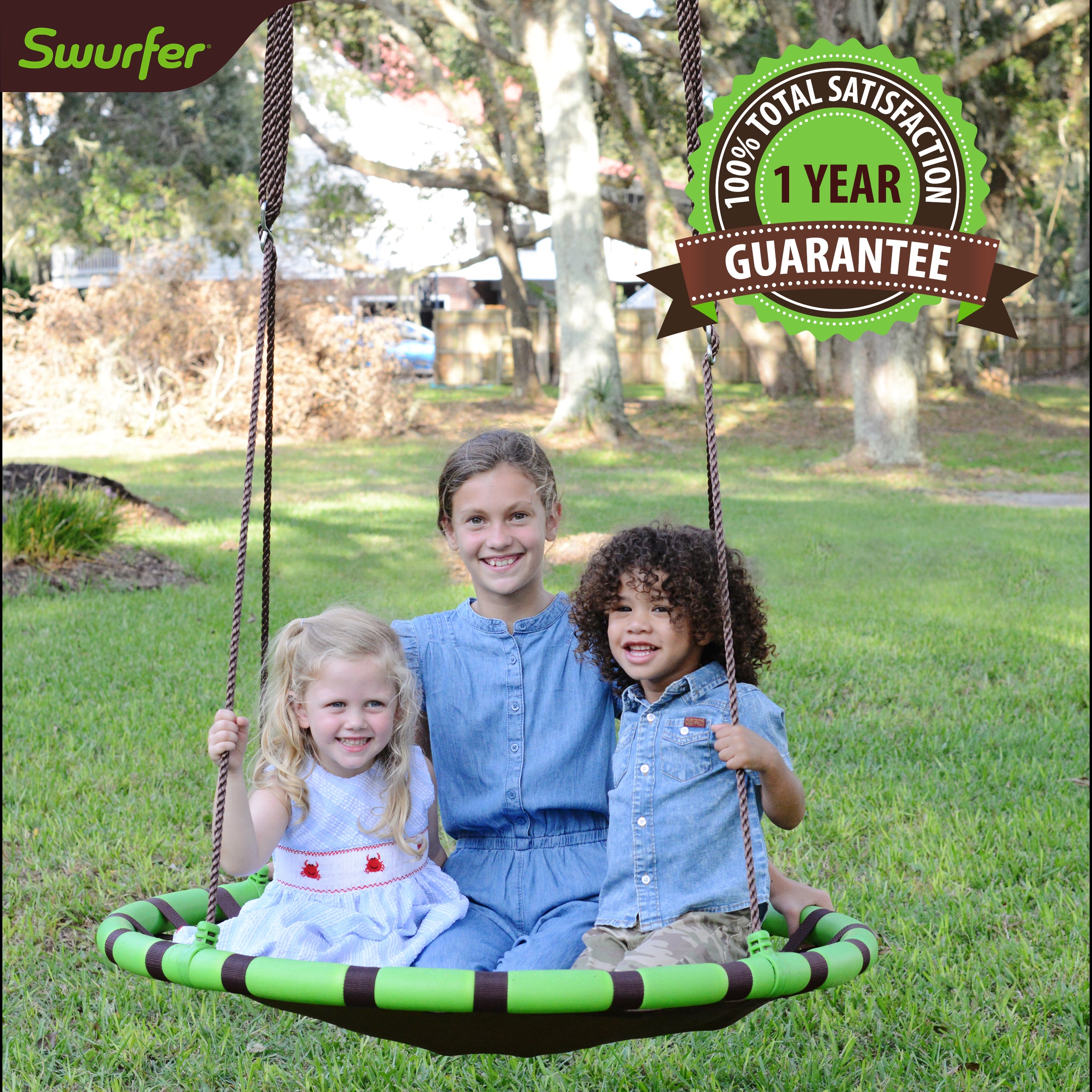 40" Orbit, Mesh-Padded Saucer Tree Swing, Holds up to 4 Kids