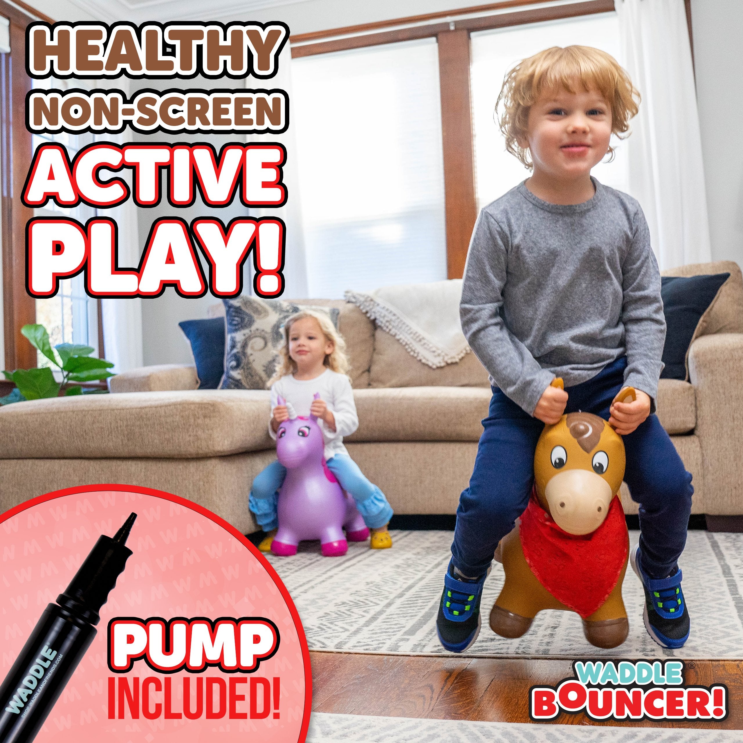 Waddle Animal Bouncy Hoppers, Indoor/Outdoor, Ages 2+