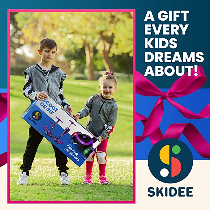Y200 Kick Scooters for Kids Ages 3-5 (Suitable for 2-12 Year Old) Adjustable Height Foldable Scooter Removable Seat, 3 LED Light Wheels, Rear Brake, Wide Standing Board, Outdoor Activities for Boys/Girls