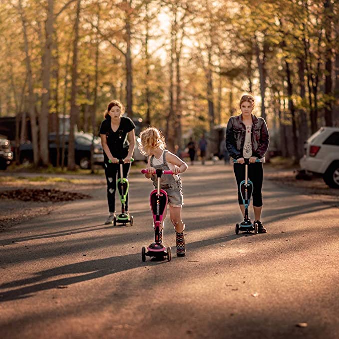 Y200 Kick Scooters for Kids Ages 3-5 (Suitable for 2-12 Year Old) Adjustable Height Foldable Scooter Removable Seat, 3 LED Light Wheels, Rear Brake, Wide Standing Board, Outdoor Activities for Boys/Girls