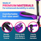 Load image into Gallery viewer, Y200 Kick Scooters for Kids Ages 3-5 (Suitable for 2-12 Year Old) Adjustable Height Foldable Scooter Removable Seat, 3 LED Light Wheels, Rear Brake, Wide Standing Board, Outdoor Activities for Boys/Girls