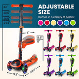 Load image into Gallery viewer, Y200 Kick Scooters for Kids Ages 3-5 (Suitable for 2-12 Year Old) Adjustable Height Foldable Scooter Removable Seat, 3 LED Light Wheels, Rear Brake, Wide Standing Board, Outdoor Activities for Boys/Girls