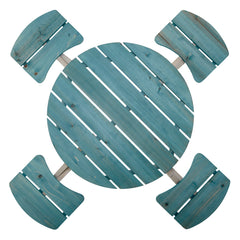 Plum® Circular Picnic Table with Coloured Seats - Teal