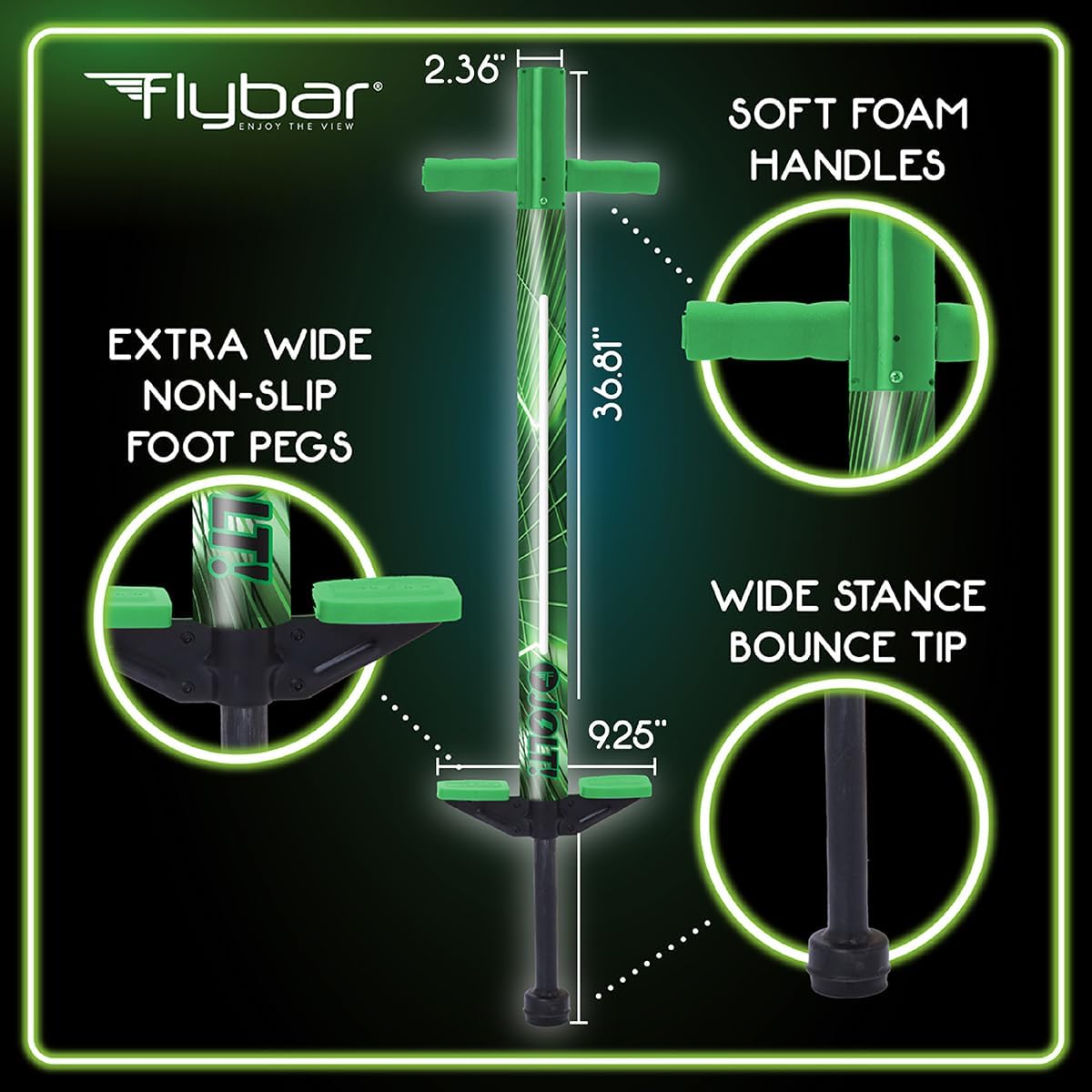 Jolt Foam Covered Pogo Stick, Kids Ages 6+, for Beginners spring