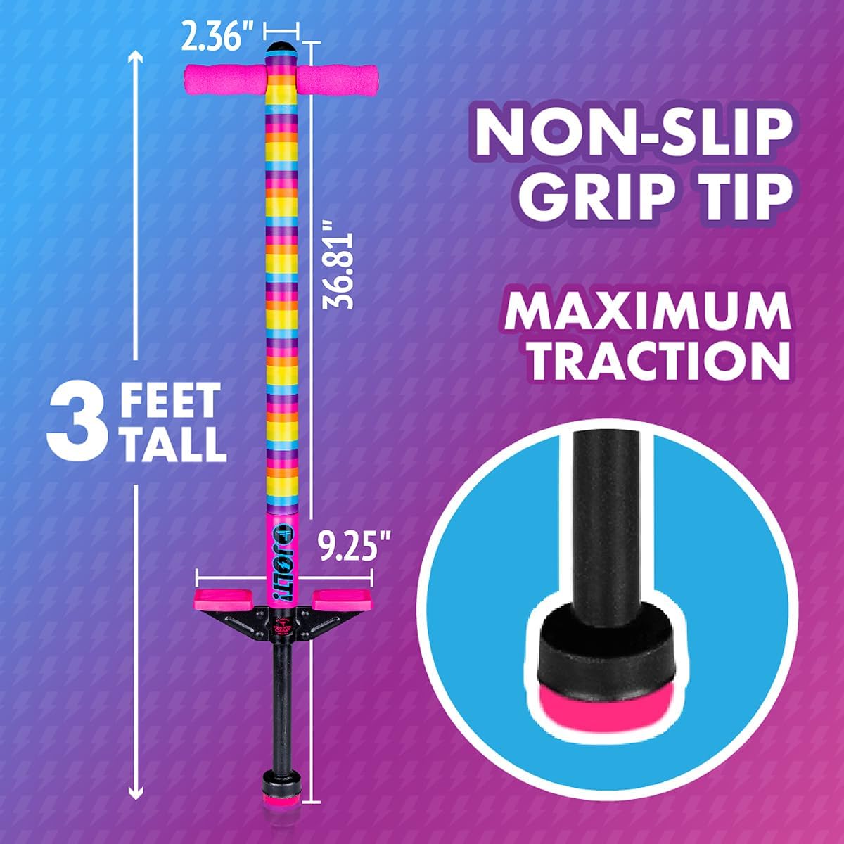 Jolt Foam Covered Pogo Stick, Kids Ages 6+, for Beginners spring