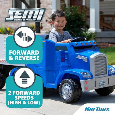 12V Kid Trax Semi-Truck with Trailer