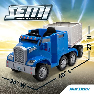 12V Kid Trax Semi-Truck with Trailer