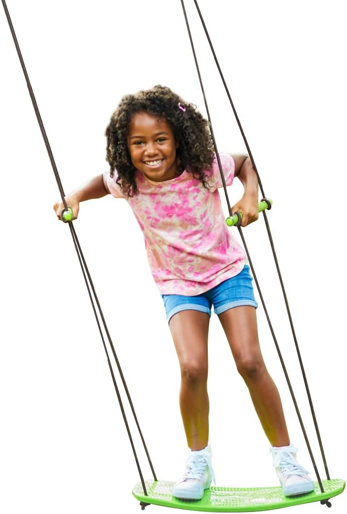 Swurfer Kick Stand Up Surfing Tree Swing Outdoor Swings for Kids Up to 200 Lbs - Hang from Up to 10 Feet High
