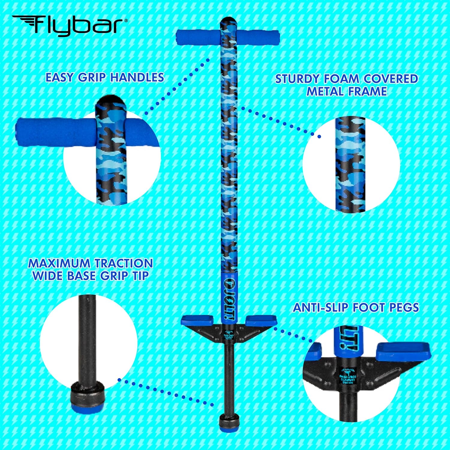 Jolt Foam Covered Pogo Stick, Kids Ages 6+, for Beginners spring