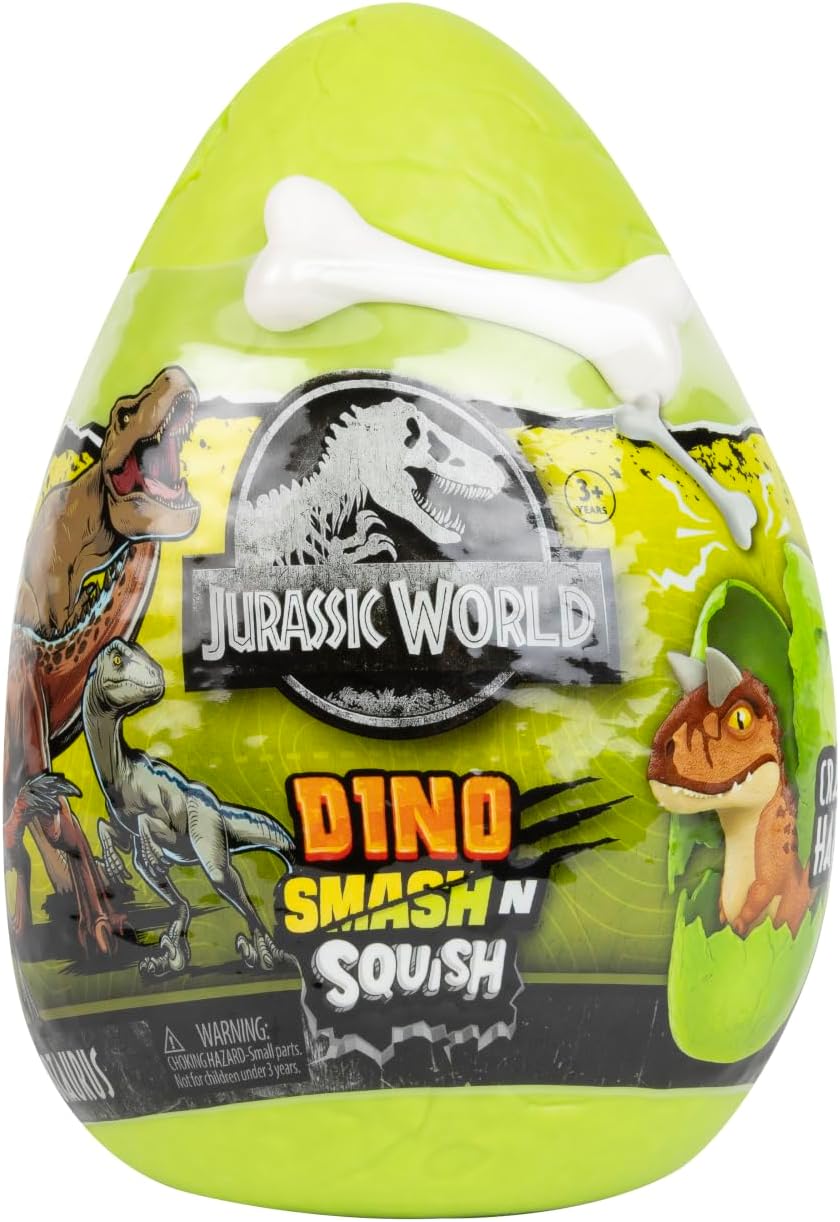 Jurassic World Dino Smash N Squish Surprise Egg w/Bone Tool for Kids Ages3+