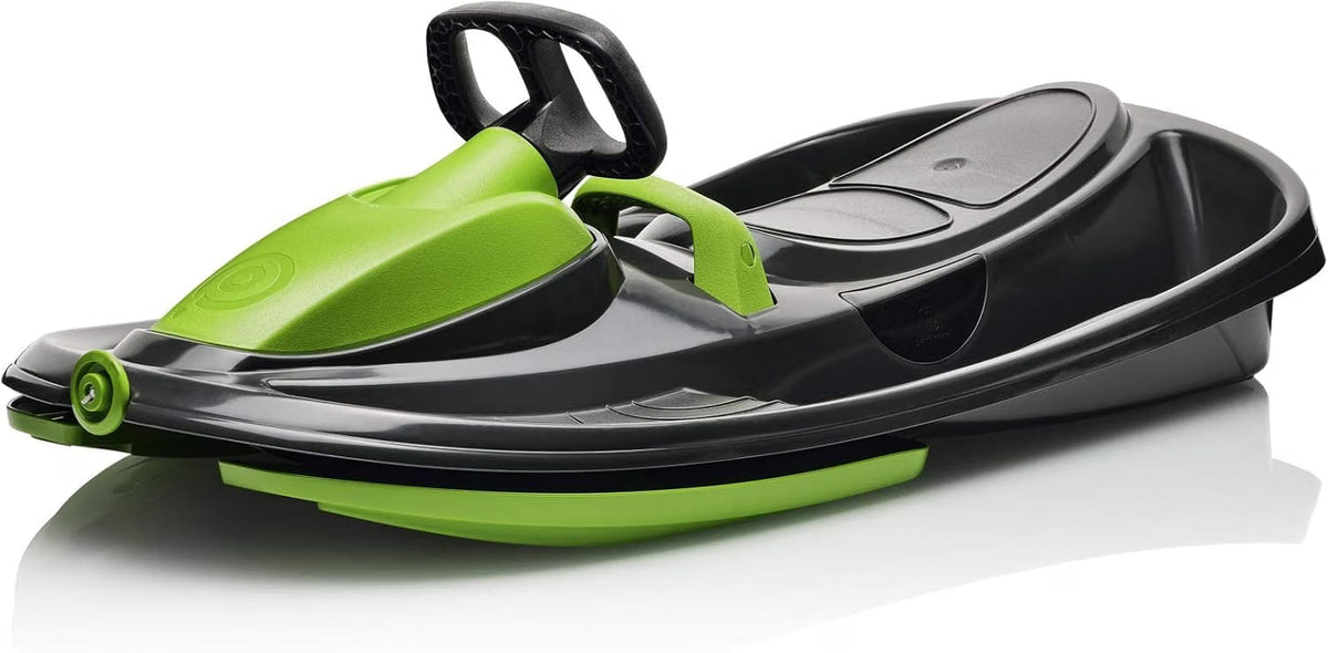 Gizmo Riders Snow Sled for Kids & Adults, Steering Wheel, Anti-Slip Seat, Brake, 260lb