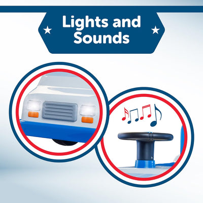 Waddle USPS Mail Truck Ride-On Toy, Lights & Sounds, 44lb Capacity