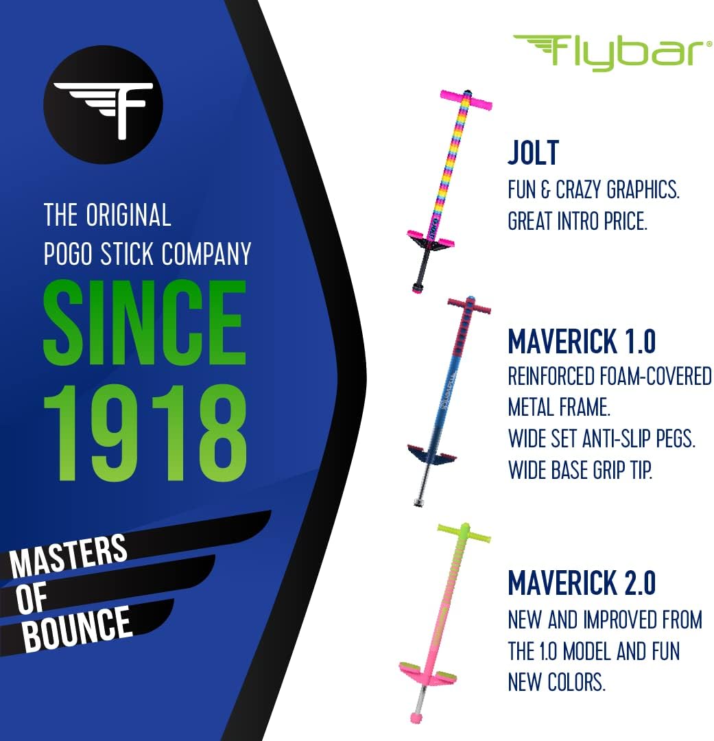 Original Foam Maverick Pogo Stick, Kids Ages 5+, 40-80lbs