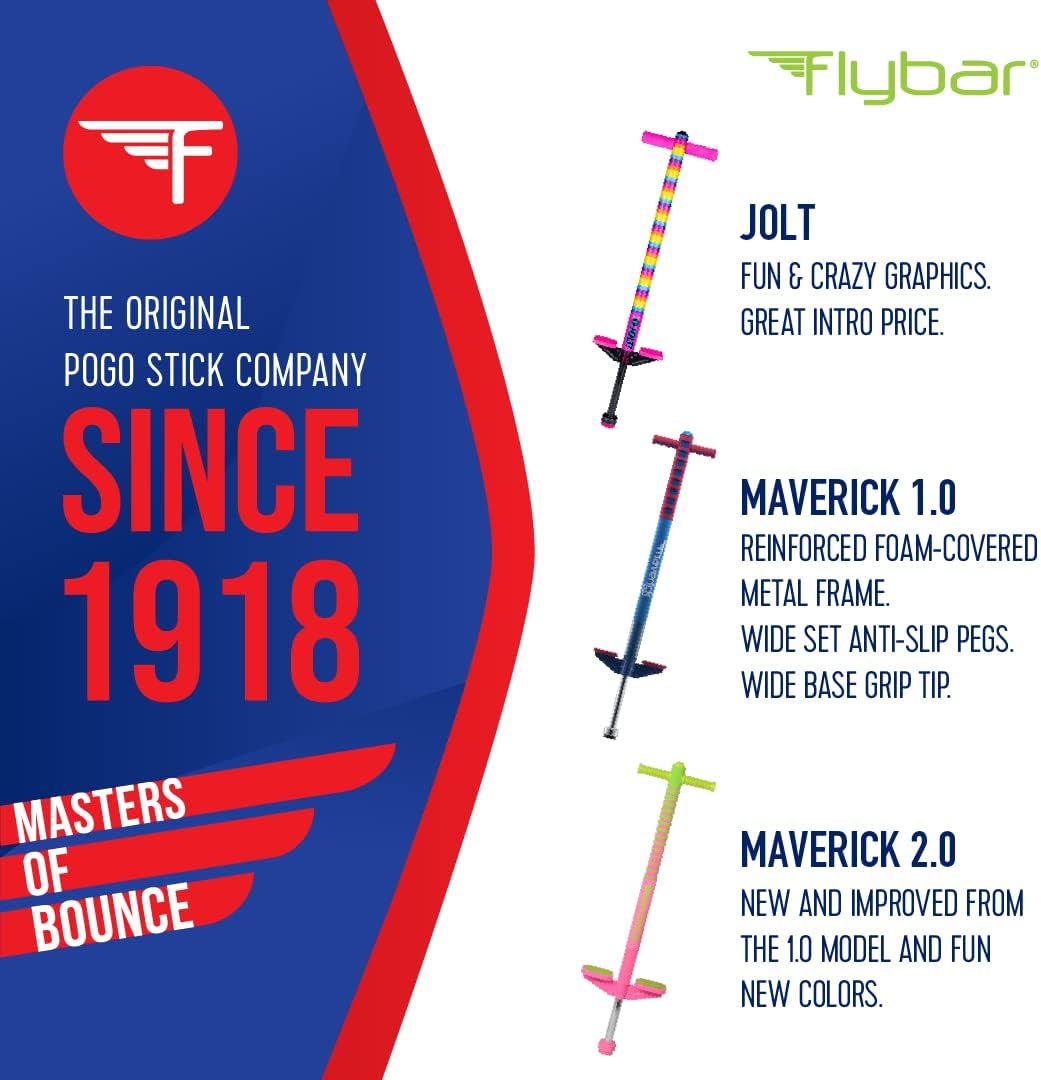 Original Foam Maverick Pogo Stick, Kids Ages 5+, 40-80lbs
