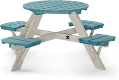 Plum® Circular Picnic Table with Coloured Seats - Teal