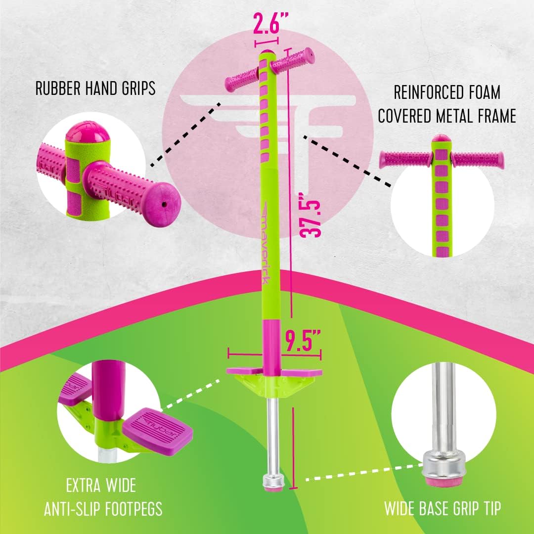 Original Foam Maverick Pogo Stick, Kids Ages 5+, 40-80lbs